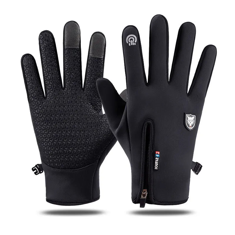 Touchscreen thermal winter gloves with grip palms