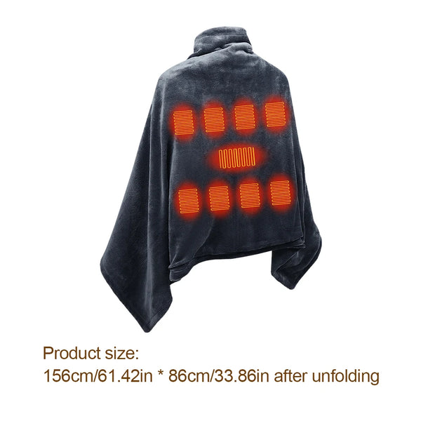 USB heated throw blanket on a sofa