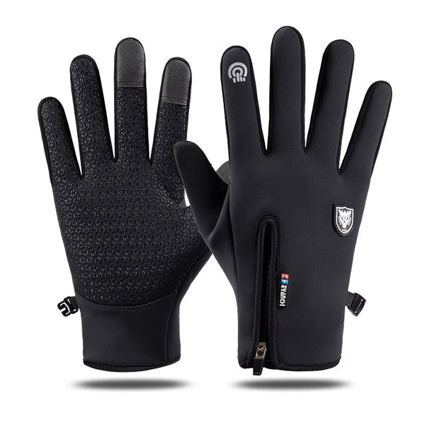 Touchscreen thermal winter gloves with grip palms